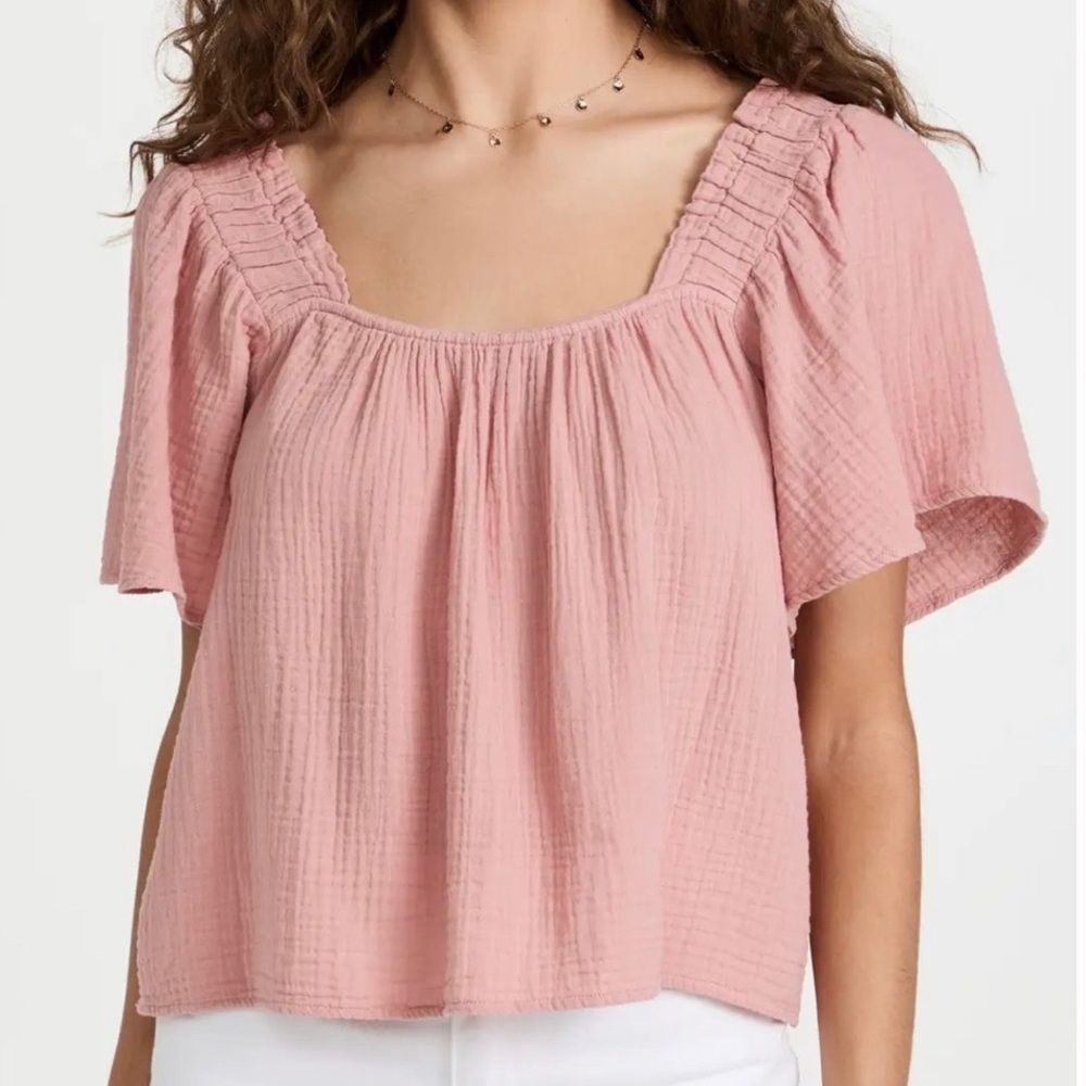 Xirena Lou Top Ballet core Pale Pink 100% Cotton Gauze Soft Girl Boxy Top Size S